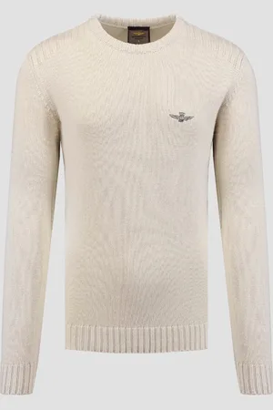 Aeronautica Militare Pull en laine beige pour hommes