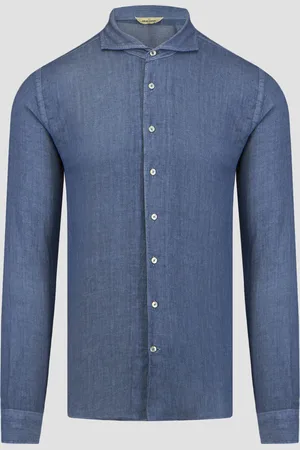 Gran Sasso Chemise en lin bleue Vintage