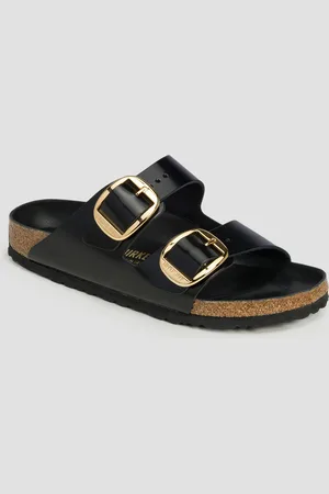 Birkenstock Sandales noires pour femmes Arizona Natural Leather Patent Narrow
