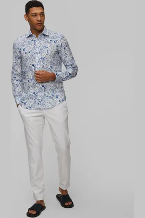 Paul & Shark Chemise en lin à motifs pour hommes Paul&Shark