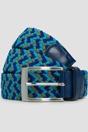 Alberto Ceinture bleue pour hommes Multicolore Braided