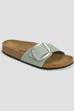 Birkenstock Sandales vertes pour femmes Madrid Big Buckle LENB Narrow