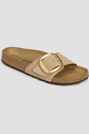 Birkenstock Sandales beiges pour femmes Madrid Big Buckle LENB Narrow