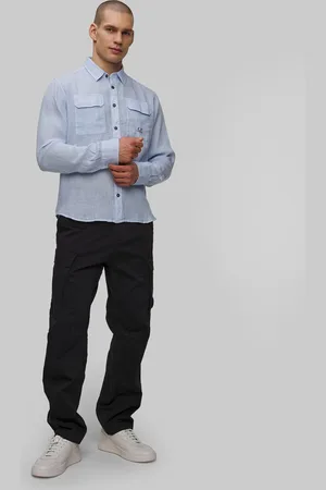 C.P. Company Chemise bleue pour hommes C.P. Company Linen Shirt