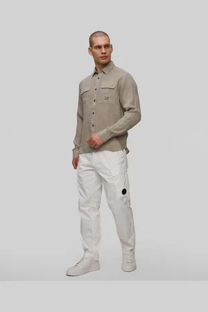 C.P. Company Chemise kaki pour hommes C.P. Company Linen Shirt