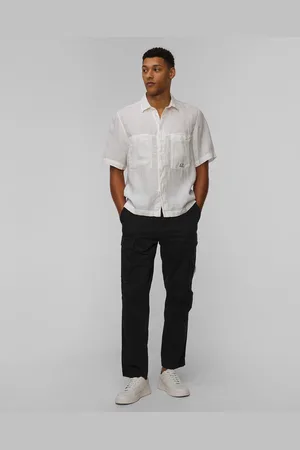 C.P. Company Chemise blanche pour hommes C.P. Company Linen Boxy Short Sleeve Shirt