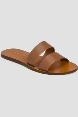 MANEBI Chaussures pour femmes Leather Two Bands Sandals Canyon