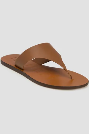 MANEBI Tongs en cuir pour femmes Leather Sandals