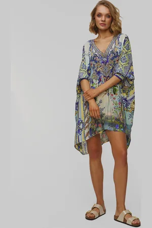 Camilla Tunique en soie pour femmes Short Kaftan