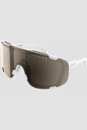 POC Lunettes de soleil blanches Devour avec verres Clarity Trail/Partly Sunny Silver