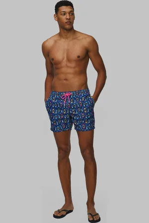 MC2 SAINT BARTH Short de bain bleu marine pour hommes Lighting Micro Fantasy