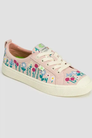 CARIUMA Baskets en daim pour femmes OCA Low Rose Suede Embroidered Flowers