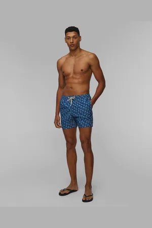 MC2 SAINT BARTH Short de bain bleu marine pour hommes Lighting Micro Fantasy