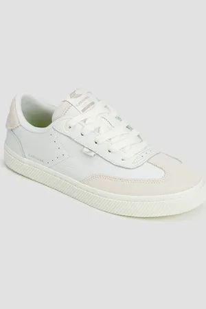 CARIUMA Chaussures en cuir pour femmes TOCA White Premium Leather Smoke White Suede