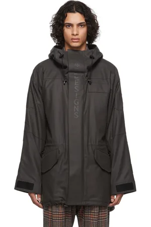 4SDESIGNS Manteau NF brun en laine à logo