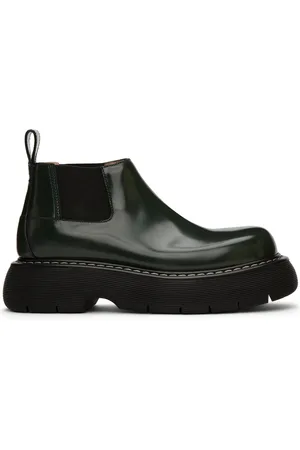 Bottega Veneta Bottes chelsea Swell vertes en cuir