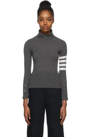 Thom Browne Col roulé gris en cachemire