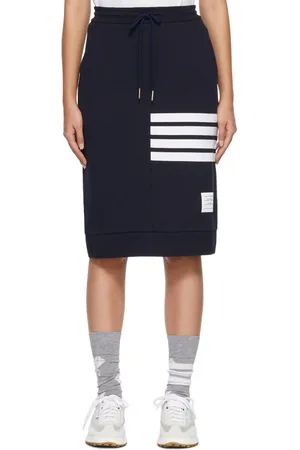 Thom Browne Jupe midi bleu marine à quatre rayures