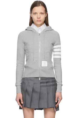 Thom Browne Pull à capuche gris