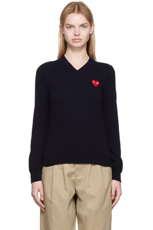 Comme des Garçons Pull bleu marine à logo