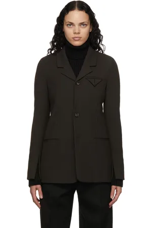 Bottega Veneta Blazer en sergé de laine brun