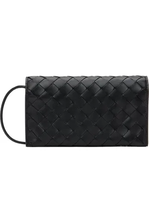 Bottega Veneta Sac portefeuille noir à bandoulière