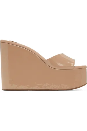 Alaïa Mules roses à plateforme compensée