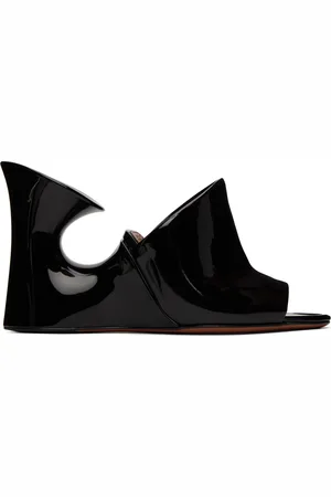 Alaïa Sandales à talon haut sculpturales noires en cuir de veau