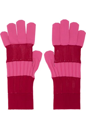 CFCL Gants cannelés rose et rouge