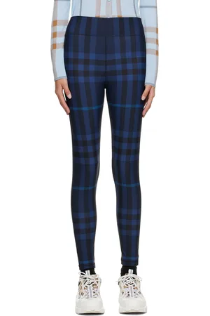 Burberry Legging de sport bleu à carreaux