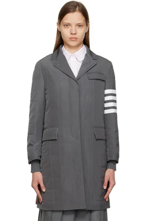 Thom Browne Manteau Chesterfield gris rembourré en duvet