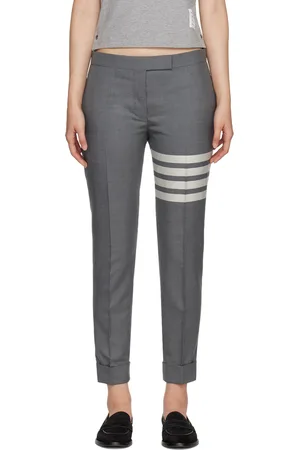 Thom Browne Pantalon gris à quatre rayures