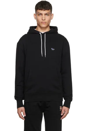 Maison Kitsuné Pull à capuche noir à logo de renard