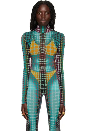 Jean Paul Gaultier Col roulé bleu à pois