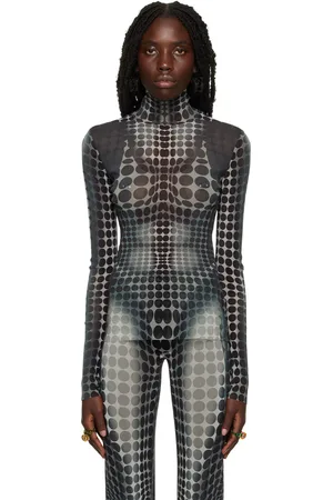 Jean Paul Gaultier Col roulé gris à pois exclusif à SSENSE