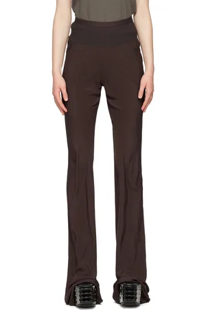 Rick Owens Pantalon de survêtement brun en acétate