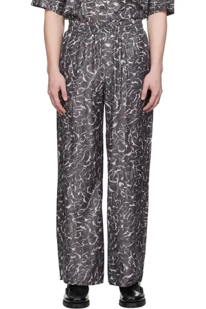 HAN Kjøbenhavn Pantalon gris à imprimé