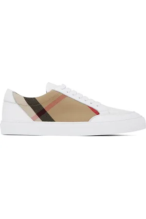 Burberry Baskets blanches à carreaux