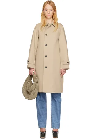 Bottega Veneta Manteau beige à col classique
