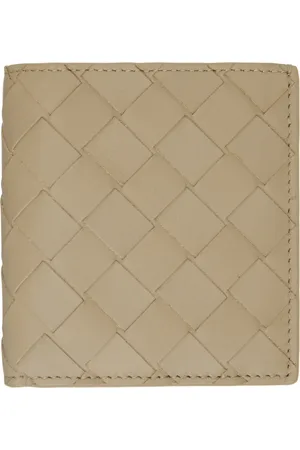 Bottega Veneta Portefeuille étroit taupe à deux volets