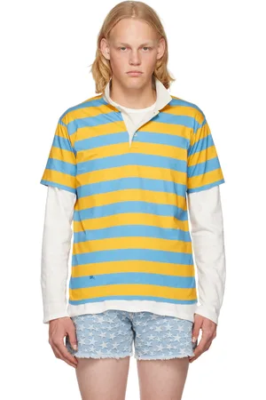 ERL Polo jaune et bleu à rayures