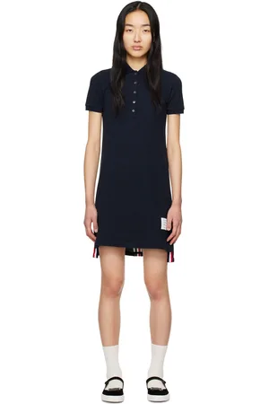 Thom Browne Robe courte à manches courtes bleu marine