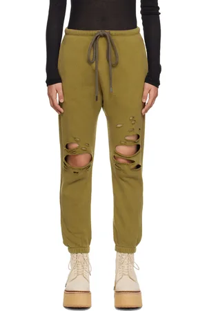 R13 Pantalon de détente vert à découpes