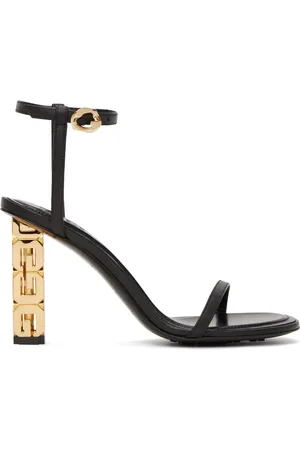 Givenchy Sandales à talon bottier noires à ferrure à logo