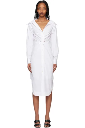 Staud Robe midi Clea blanche