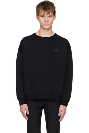 VALENTINO Pull molletonné noir à logo en V