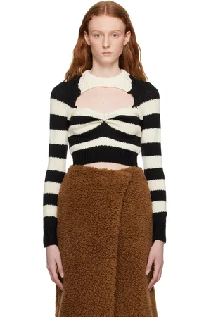 Marni Pull noir et blanc à rayures