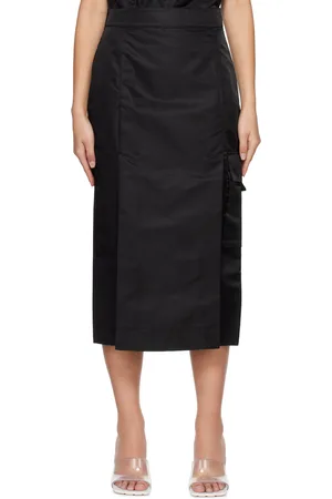 REMAIN Birger Christensen Jupe midi noire à fentes