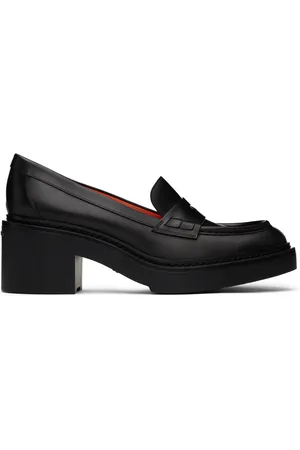 santoni Chaussures à talon bottier noires en cuir