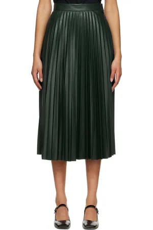 Maison Margiela Jupe midi verte à plis